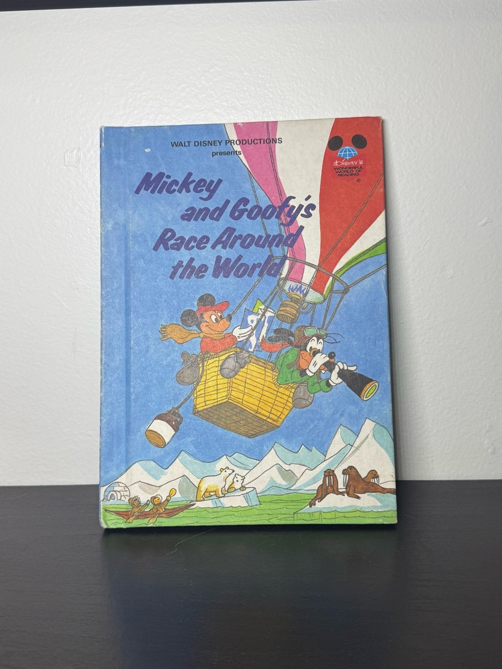Vintage 1984 Disney Mickey And Goofy’s Race Around The World Hard Cover Book